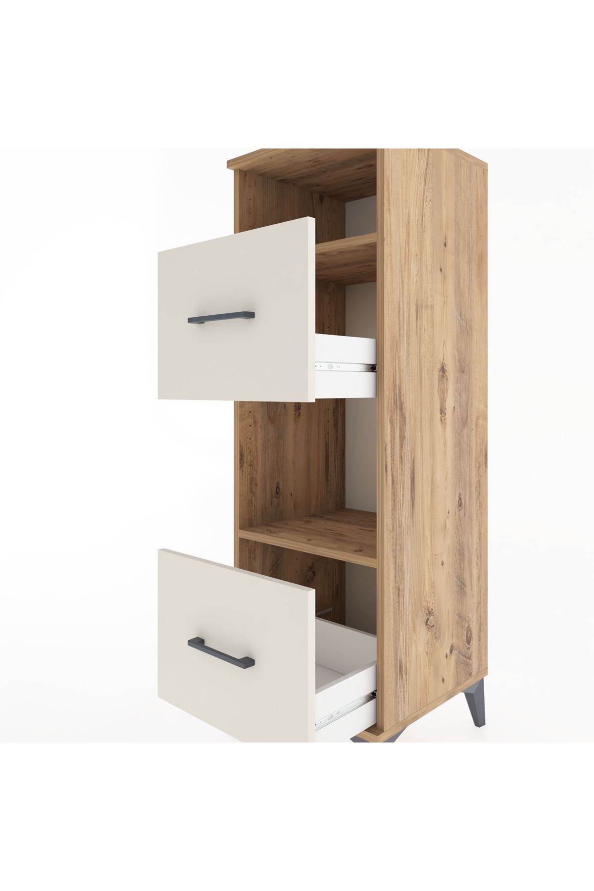 Hyperion Dolap 2 Raflı 2 Çekmeceli 44x44x134 Çam-Aytaşı