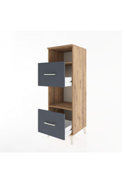 Hyperion Dolap 2 Raflı 2 Çekmeceli 44x44x134 Çam-Antrasit