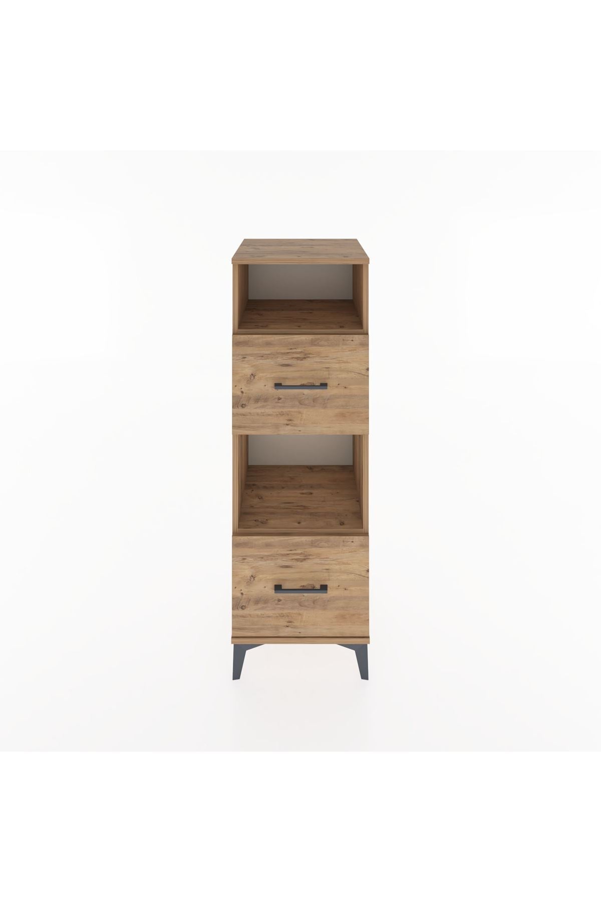 Hyperion Dolap 2 Raflı 2 Çekmeceli 44x44x134 Çam-Çam