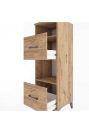 Hyperion Dolap 2 Raflı 2 Çekmeceli 44x44x134 Çam-Çam