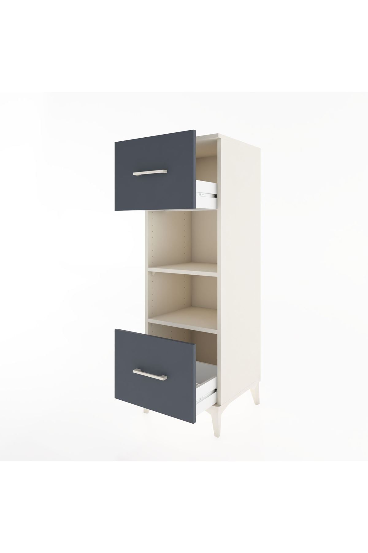 Hyperion Dolap 2 Raflı 2 Çekmeceli 44x44x134 Aytaşı-Antrasit