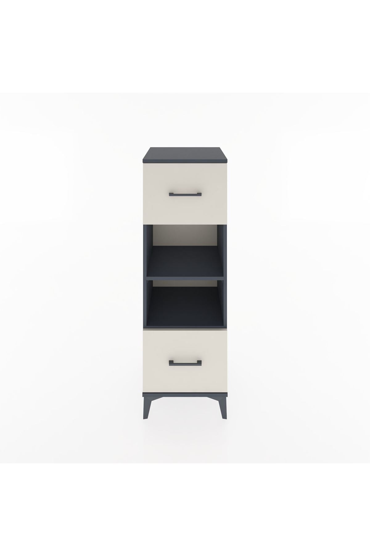 Hyperion Dolap 2 Raflı 2 Çekmeceli 44x44x134 Antrasit-Aytaşı