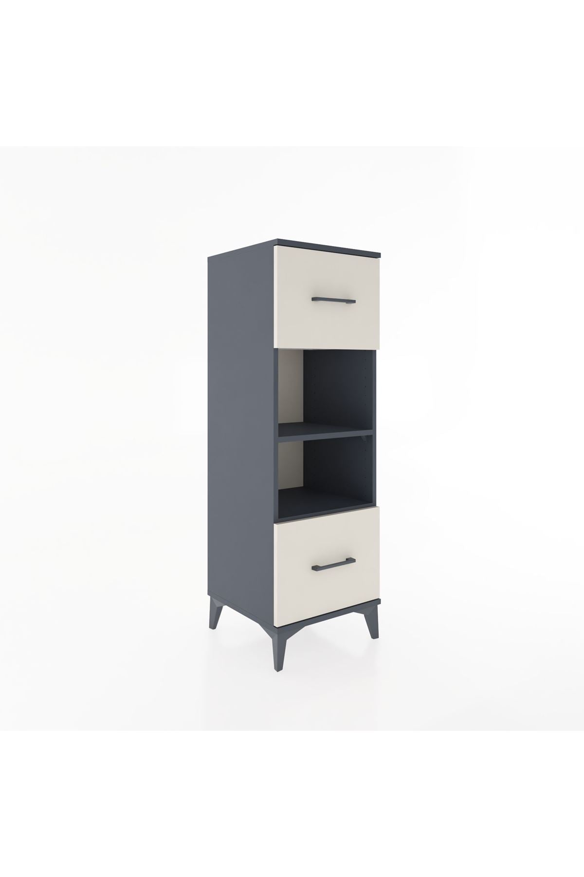 Hyperion Dolap 2 Raflı 2 Çekmeceli 44x44x134 Antrasit-Aytaşı