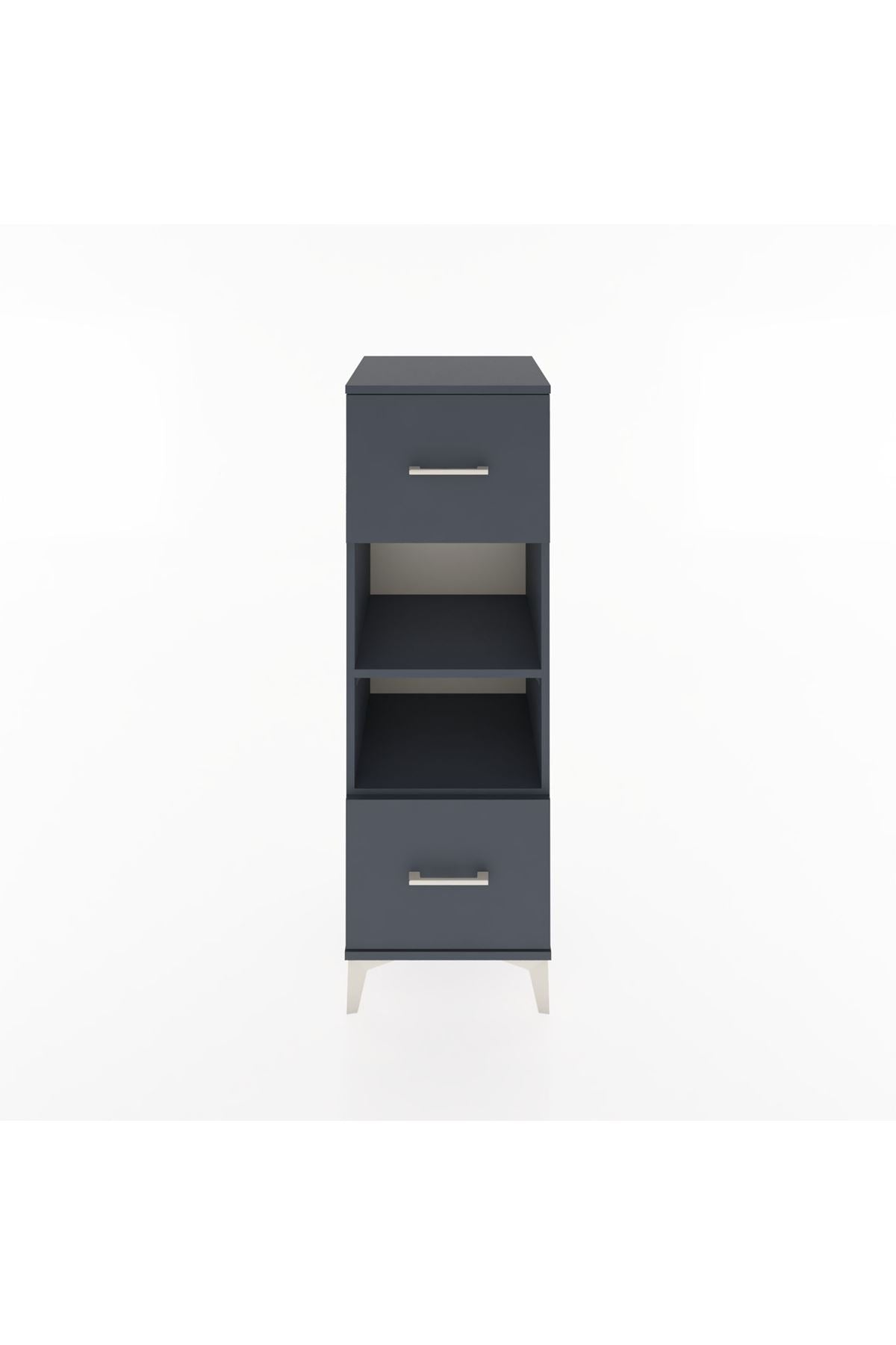 Hyperion Dolap 2 Raflı 2 Çekmeceli 44x44x134 Antrasit-Antrasit