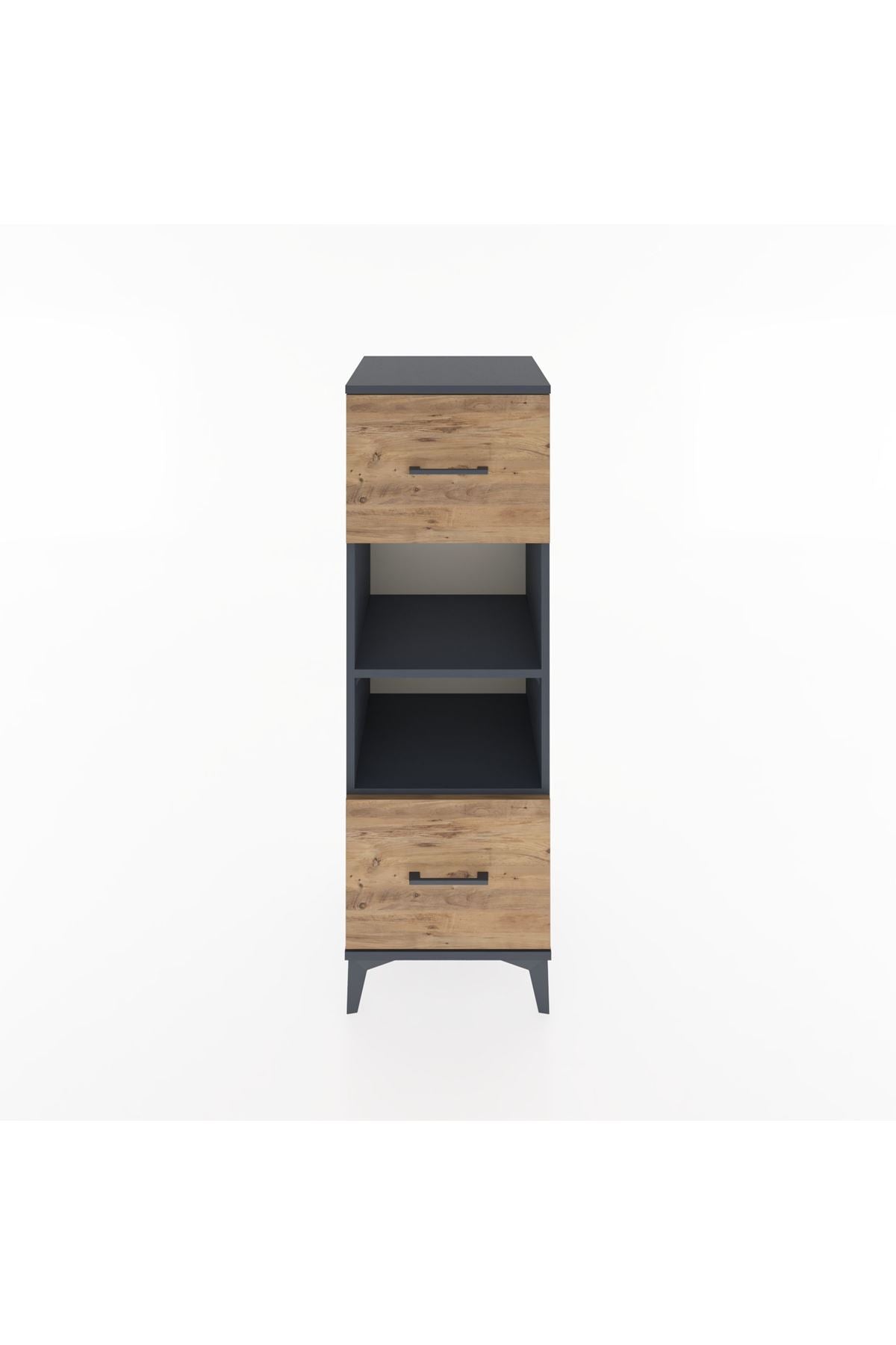 Hyperion Dolap 2 Raflı 2 Çekmeceli 44x44x134 Antrasit-Çam