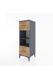 Hyperion Dolap 2 Raflı 2 Çekmeceli 44x44x134 Antrasit-Çam