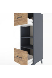 Hyperion Dolap 2 Raflı 2 Çekmeceli 44x44x134 Antrasit-Çam