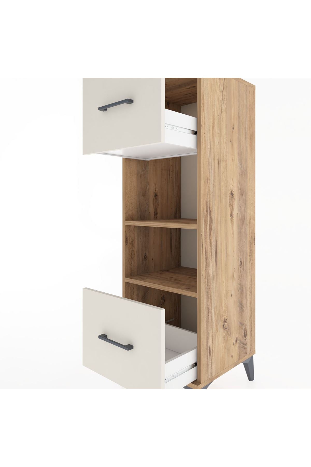 Hyperion Dolap 2 Raflı 2 Çekmeceli 44x44x134 Çam-Aytaşı