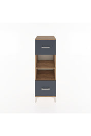 Hyperion Dolap 2 Raflı 2 Çekmeceli 44x44x134 Çam-Antrasit