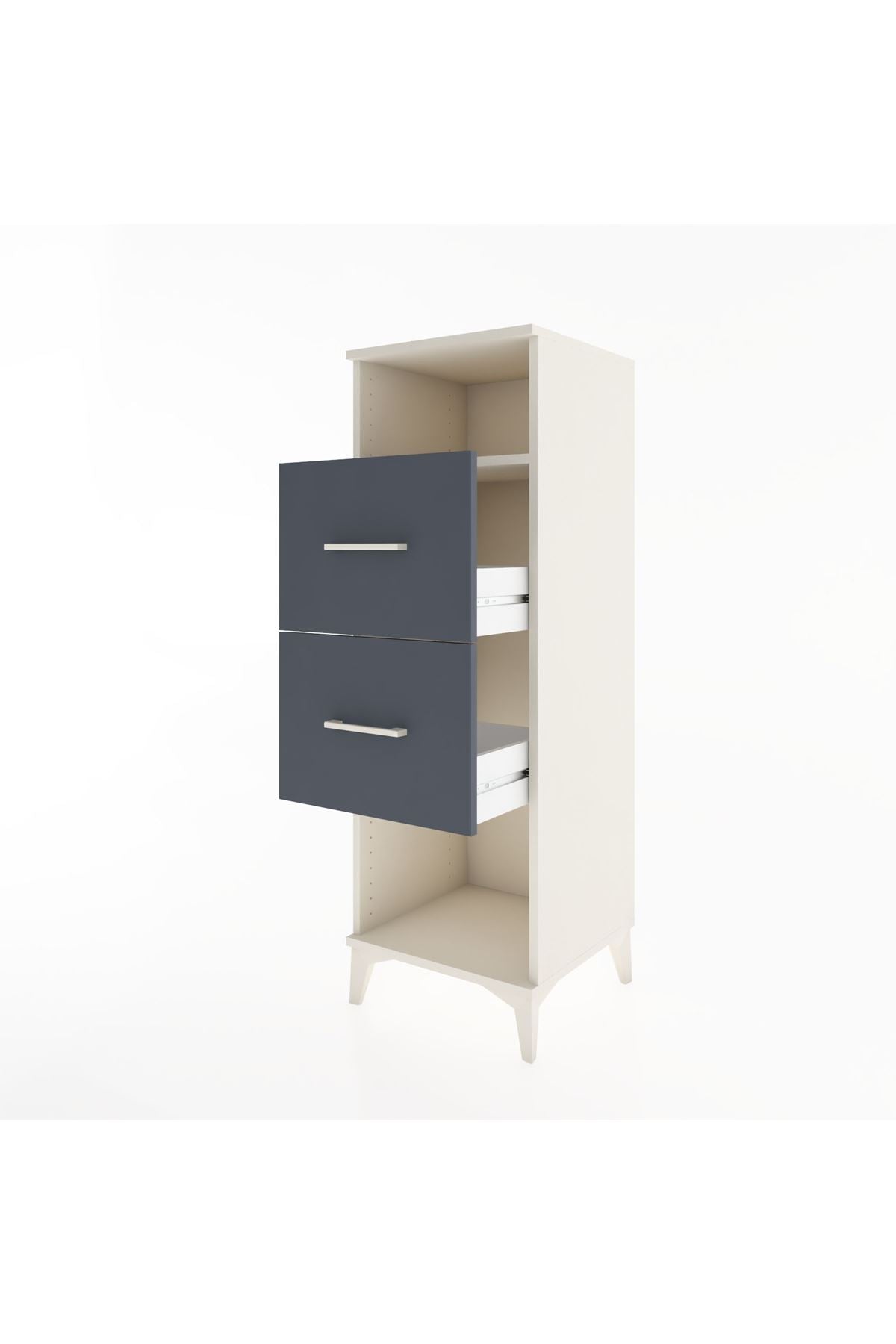 Hyperion Dolap Tek Raflı 2 Çekmeceli 44x44x134 - S49M028V2B