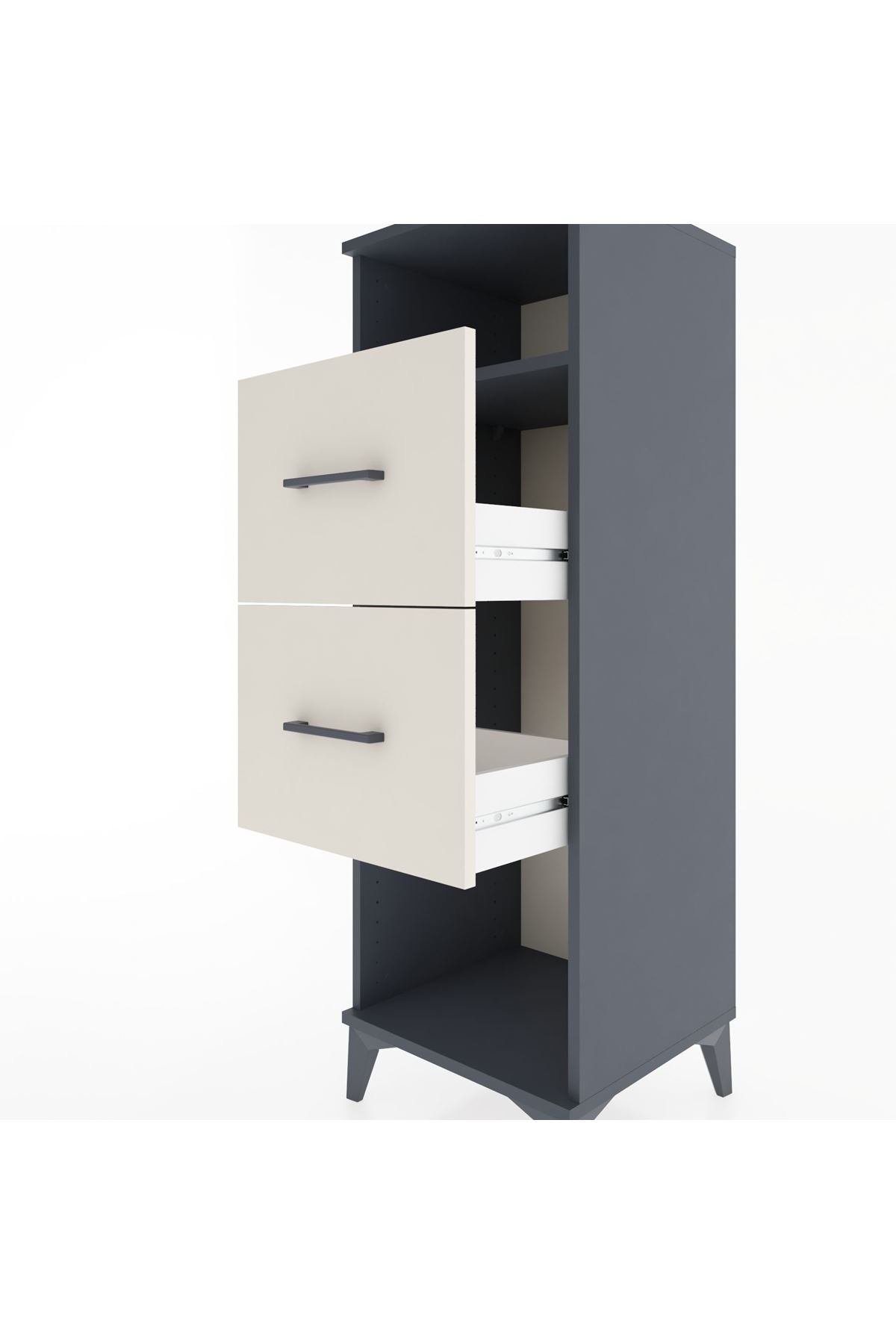 Hyperion Dolap Tek Raflı 2 Çekmeceli 44x44x134 - S49M028V4B