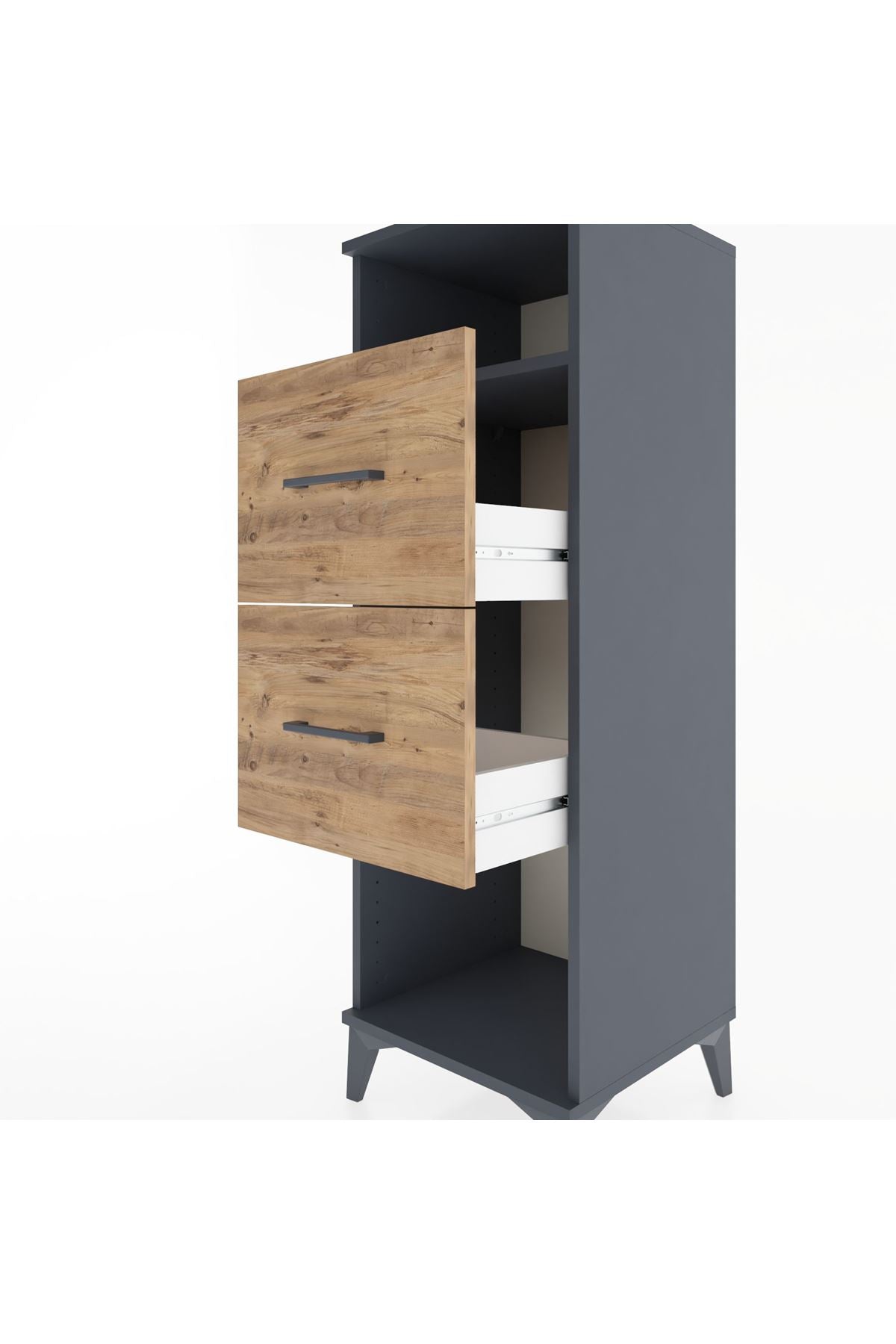 Hyperion Dolap Tek Raflı 2 Çekmeceli 44x44x134 - S49M028V6B