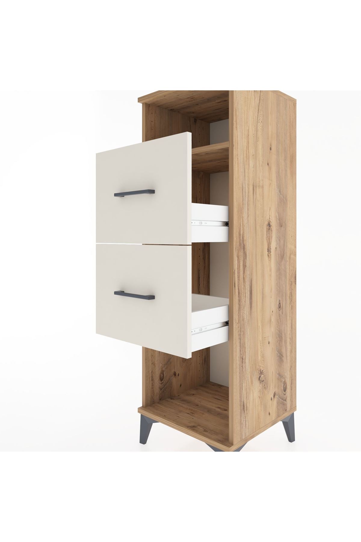Hyperion Dolap Tek Raflı 2 Çekmeceli 44x44x134 - S49M028V7B