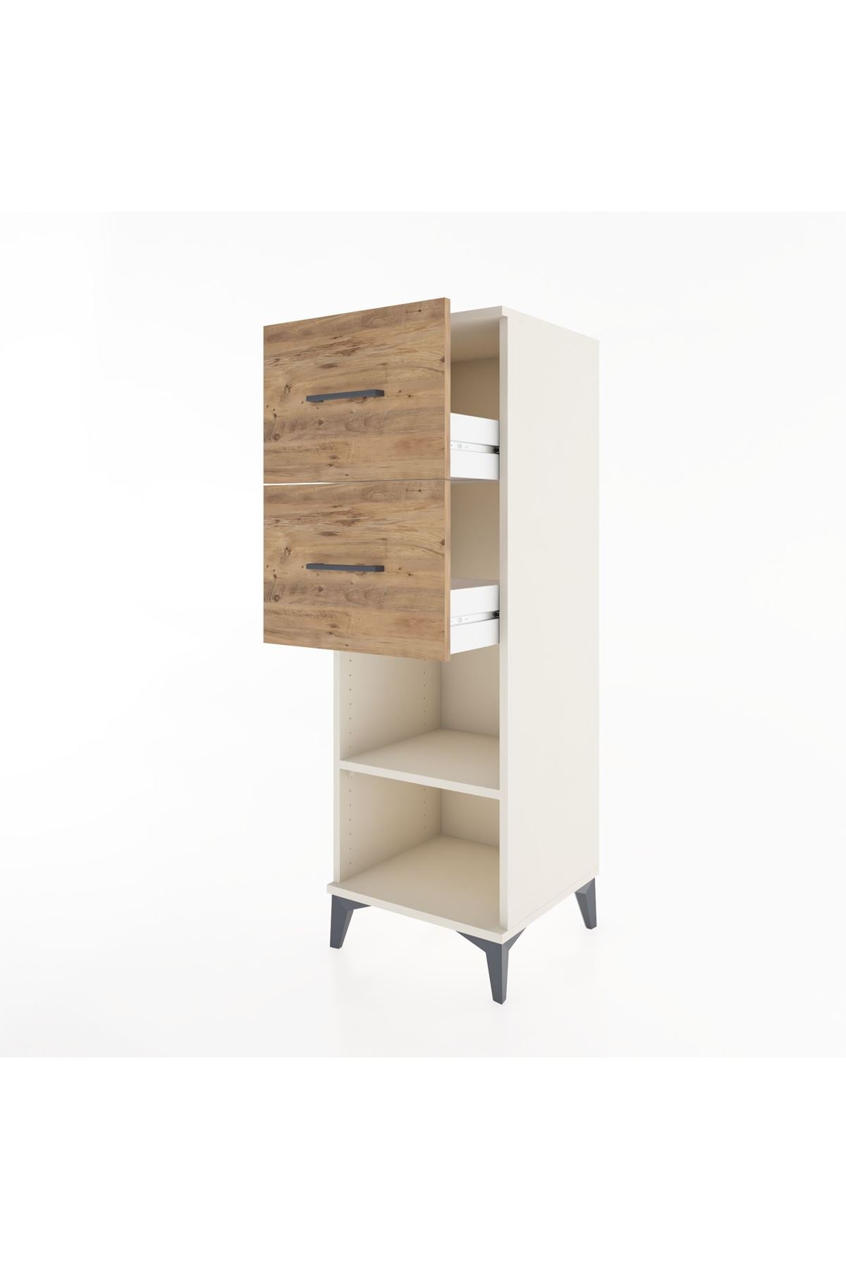 Hyperion Dolap Tek Raflı 2 Çekmeceli 44x44x134 - S49M029V3B