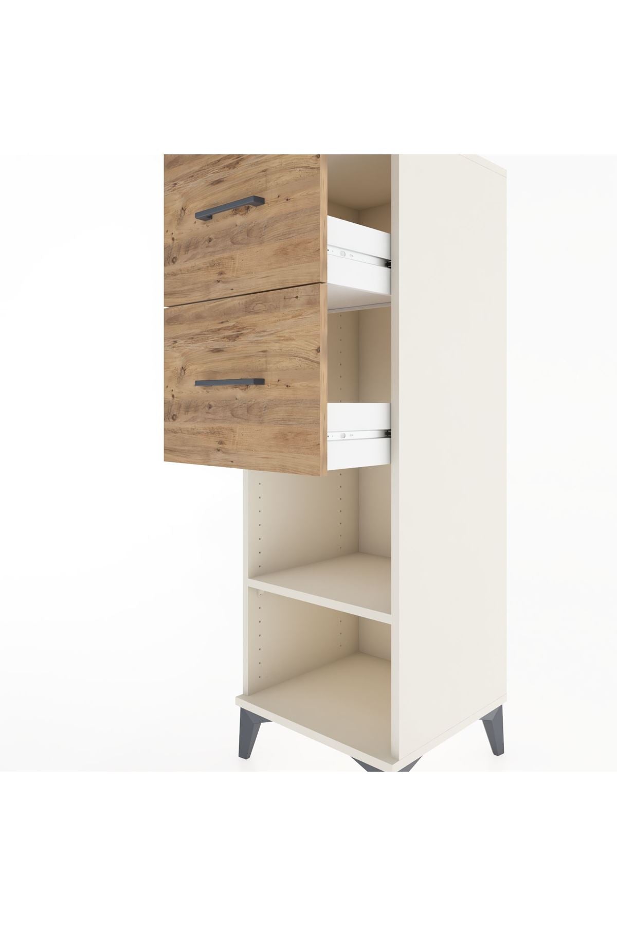 Hyperion Dolap Tek Raflı 2 Çekmeceli 44x44x134 - S49M029V3B