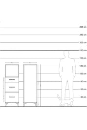 Hyperion Dolap Tek Raflı 3 Çekmeceli 44x44x134 Çam-Çam