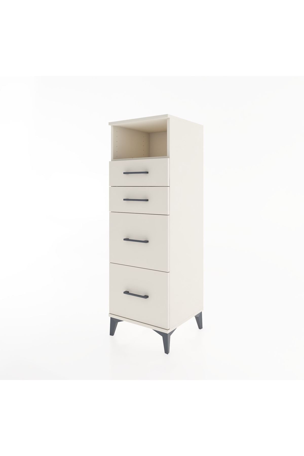 Hyperion Dolap Tek Raflı 4 Çekmeceli 44x44x134 Aytaşı-Aytaşı