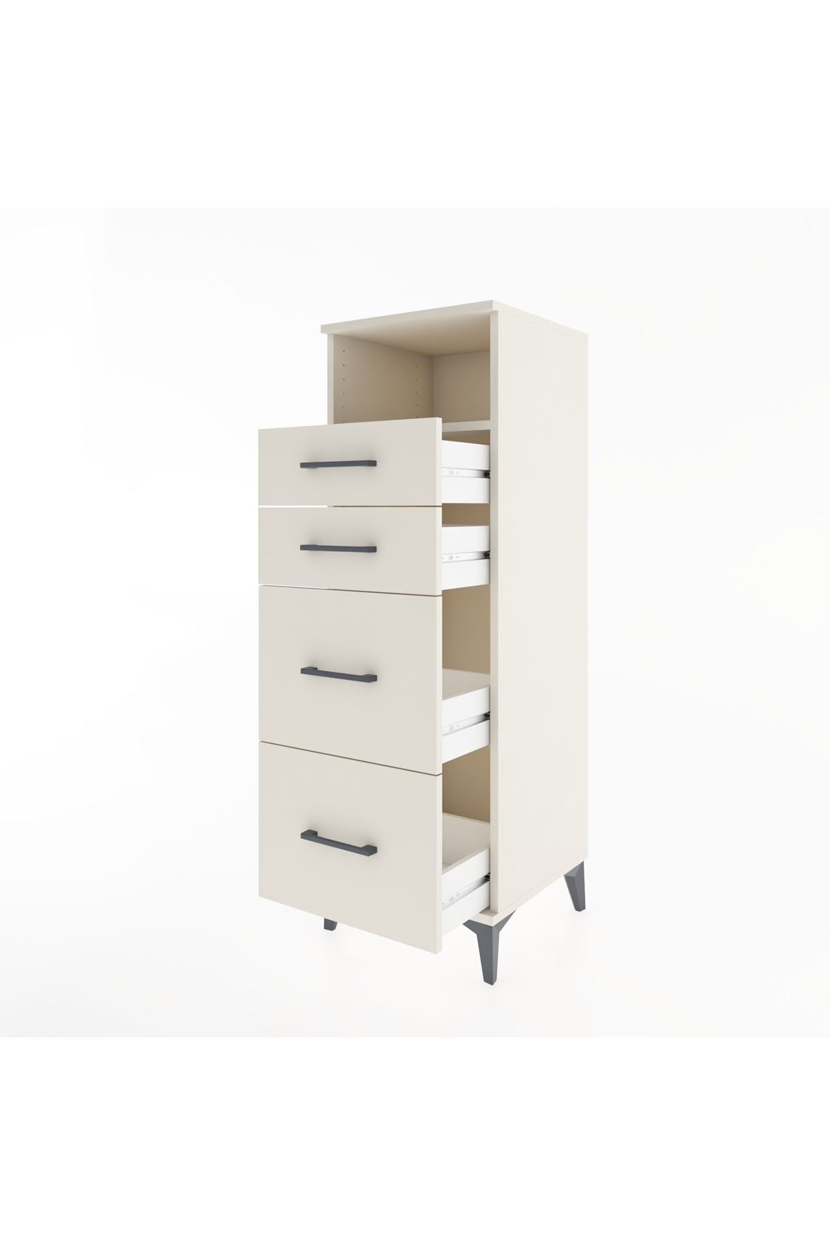 Hyperion Dolap Tek Raflı 4 Çekmeceli 44x44x134 Aytaşı-Aytaşı