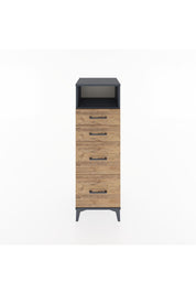 Hyperion Dolap Tek Raflı 4 Çekmeceli 44x44x134 Antrasit-Çam