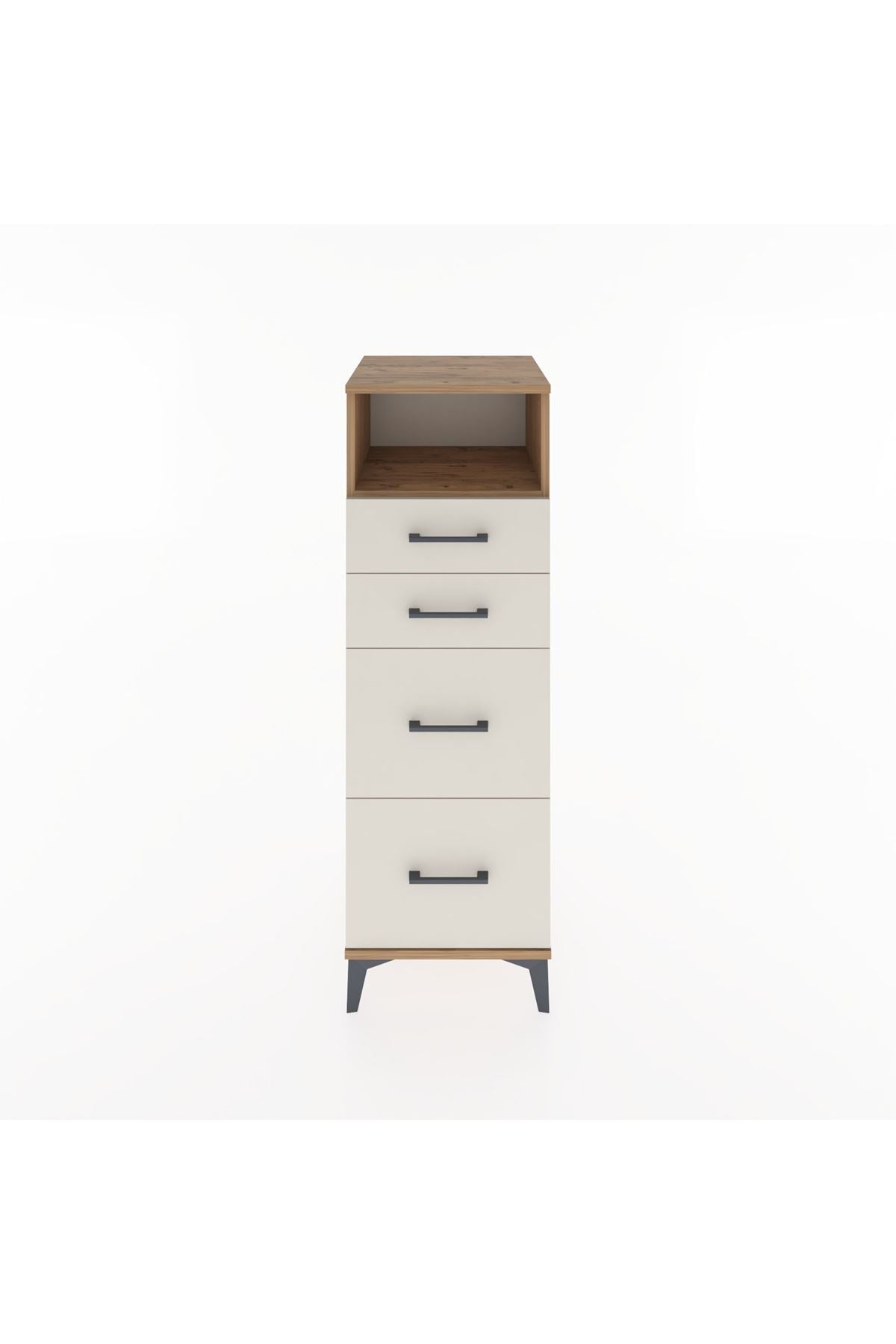 Hyperion Dolap Tek Raflı 4 Çekmeceli 44x44x134 Çam-Aytaşı