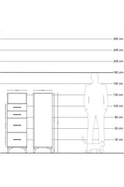 Hyperion Dolap Tek Raflı 4 Çekmeceli 44x44x134 Çam-Aytaşı