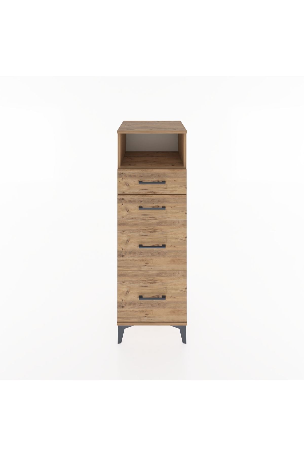 Hyperion Dolap Tek Raflı 4 Çekmeceli 44x44x134 Çam-Çam