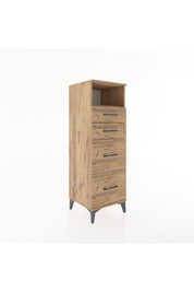 Hyperion Dolap Tek Raflı 4 Çekmeceli 44x44x134 Çam-Çam