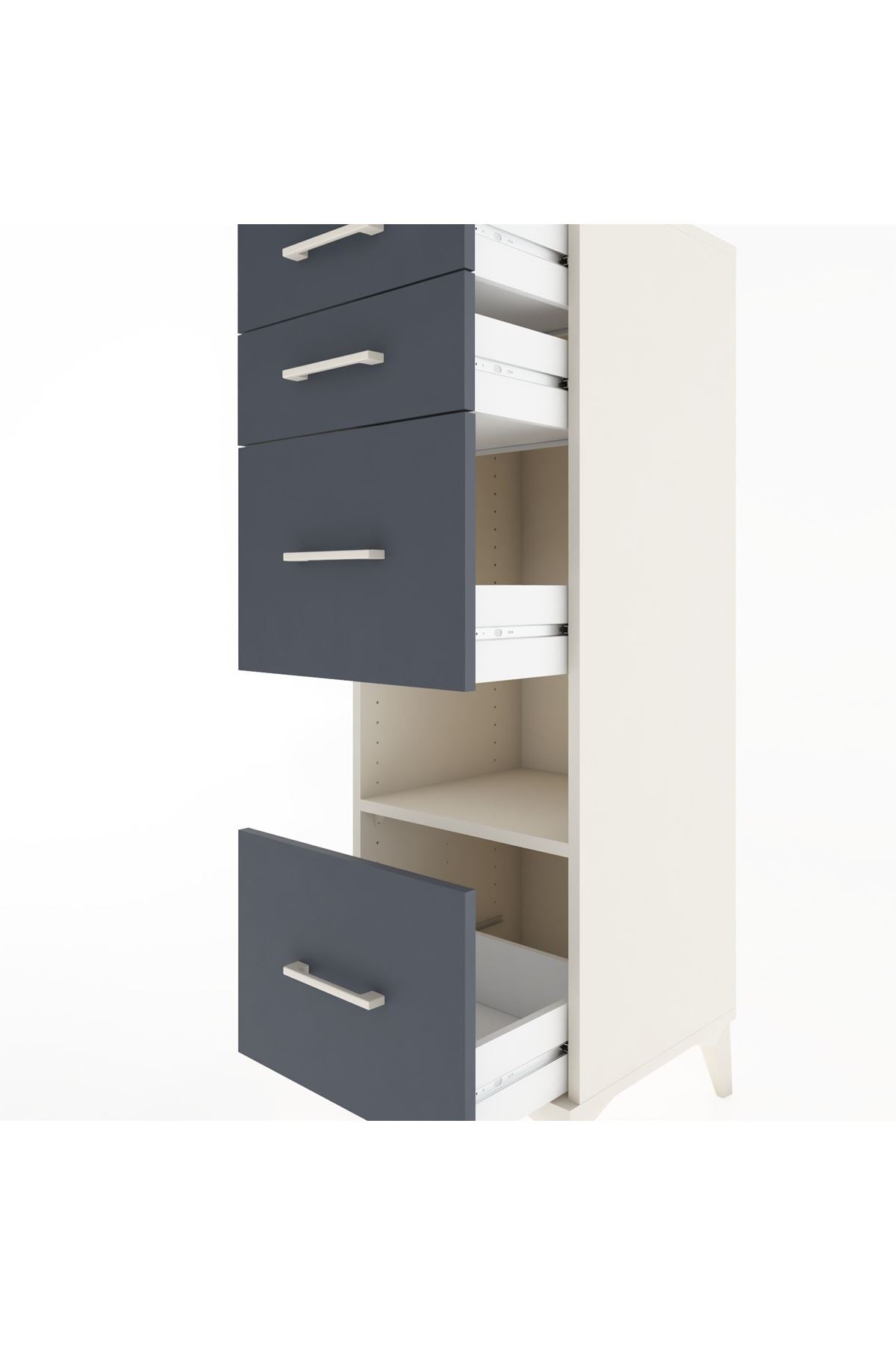 Hyperion Dolap Tek Raflı 4 Çekmeceli 44x44x134 Aytaşı-Antrasit