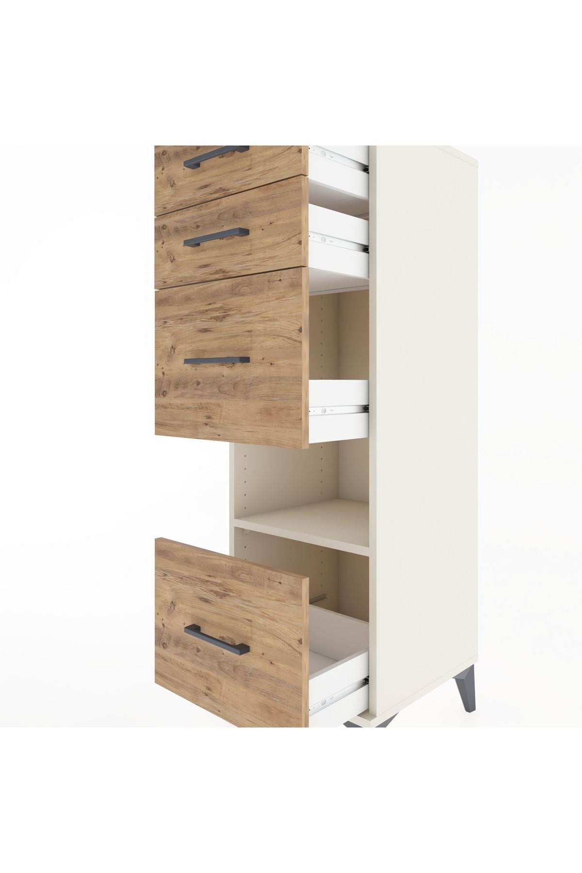 Hyperion Dolap Tek Raflı 4 Çekmeceli 44x44x134 Aytaşı-Çam
