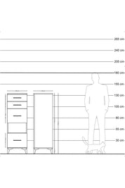 Hyperion Dolap Tek Raflı 4 Çekmeceli 44x44x134 Antrasit-Aytaşı