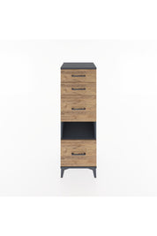 Hyperion Dolap Tek Raflı 4 Çekmeceli 44x44x134 Antrasit-Çam