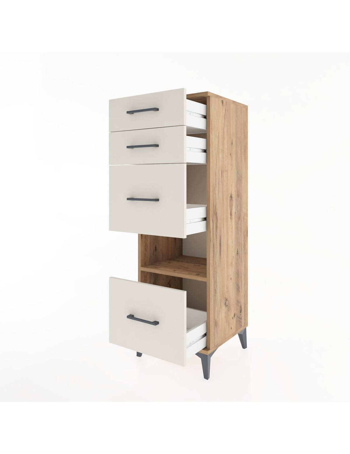 Hyperion Dolap Tek Raflı 4 Çekmeceli 44x44x134 - S49M032V7B