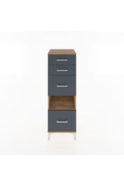 Hyperion Dolap Tek Raflı 4 Çekmeceli 44x44x134 Çam-Antrasit