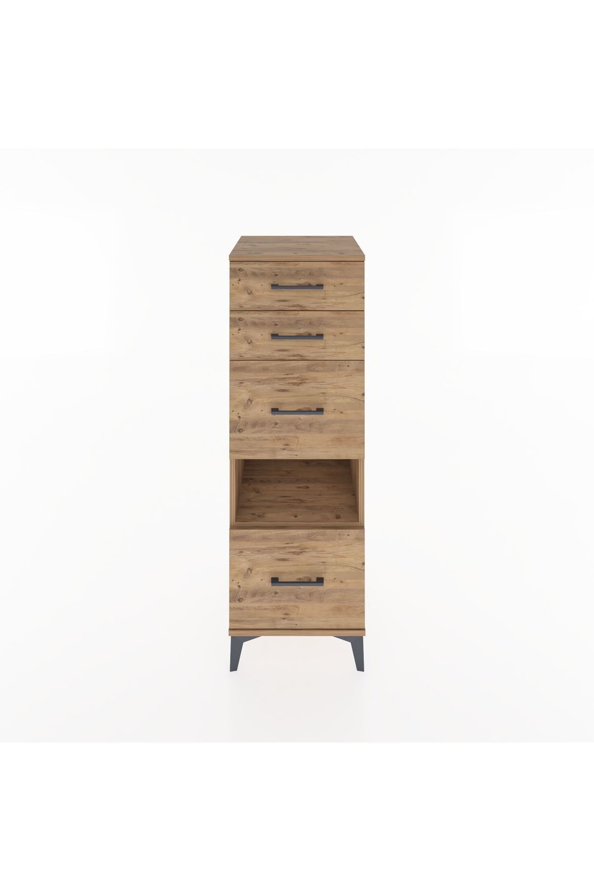 Hyperion Dolap Tek Raflı 4 Çekmeceli 44x44x134 Çam-Çam