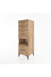 Hyperion Dolap Tek Raflı 4 Çekmeceli 44x44x134 Çam-Çam
