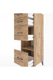 Hyperion Dolap Tek Raflı 4 Çekmeceli 44x44x134 Çam-Çam