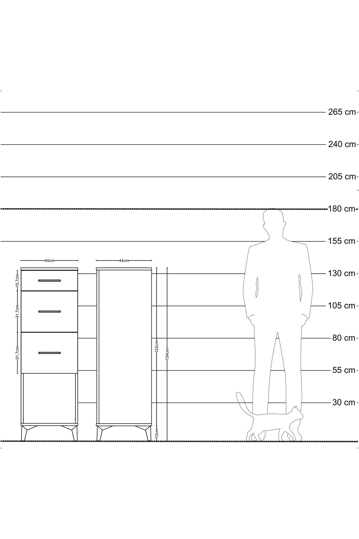 Hyperion Dolap 3 Çekmeceli 44x44x134 Aytaşı-Aytaşı