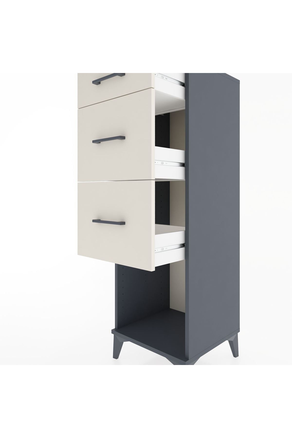 Hyperion Dolap 3 Çekmeceli 44x44x134 Antrasit-Aytaşı