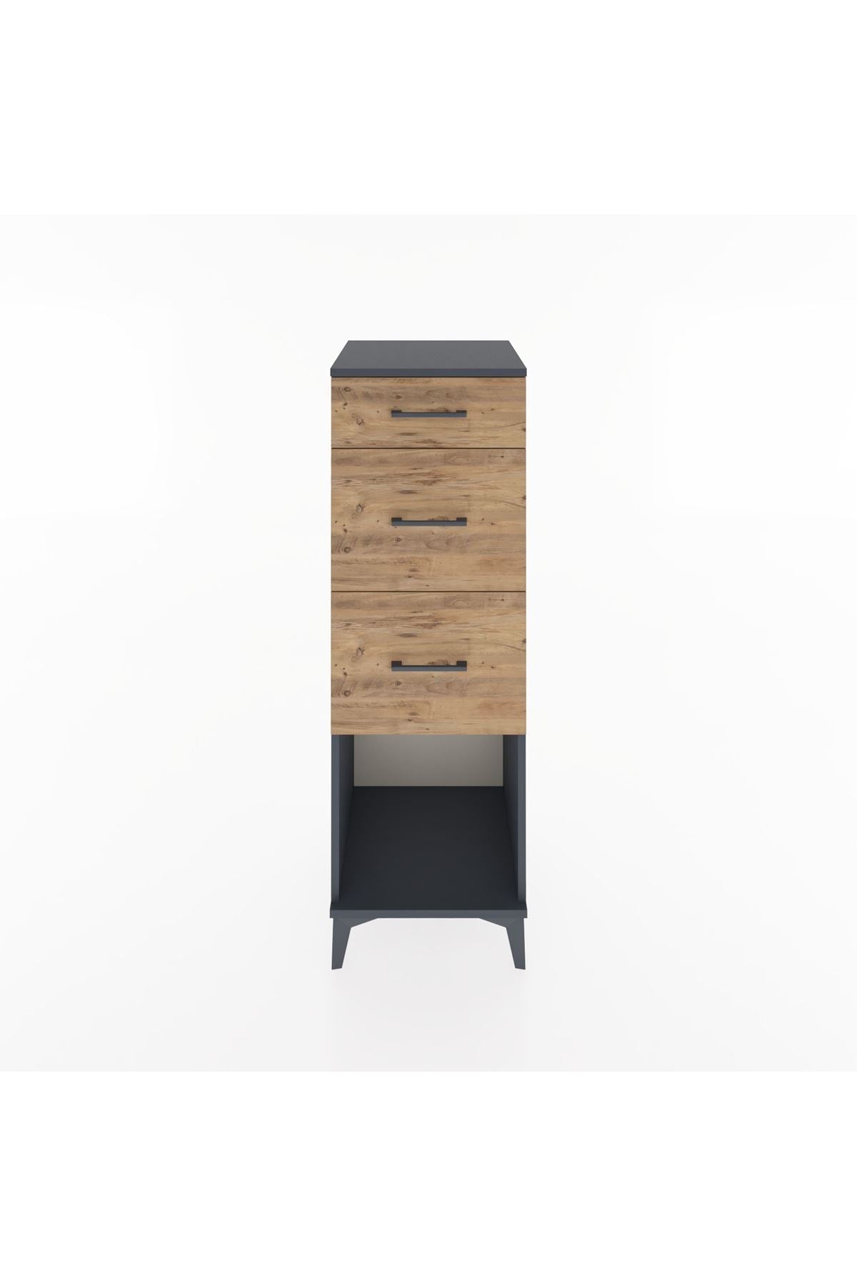 Hyperion Dolap 3 Çekmeceli 44x44x134 Antrasit-Çam