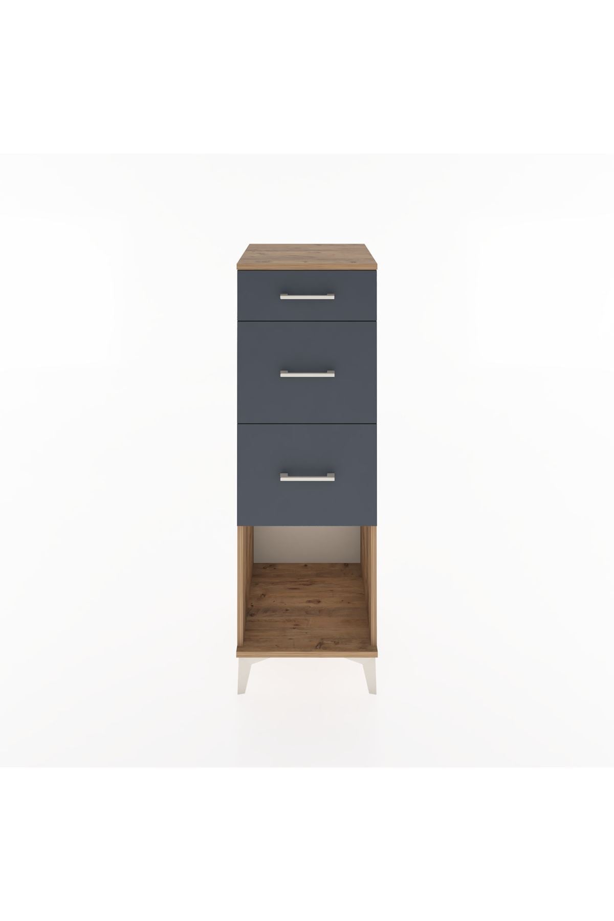 Hyperion Dolap 3 Çekmeceli 44x44x134 Çam-Antrasit
