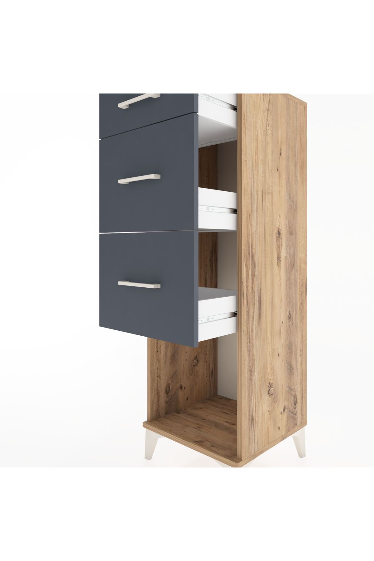 Hyperion Dolap 3 Çekmeceli 44x44x134 Çam-Antrasit