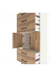 Arges Dolap Tek Raflı 5 Çekmeceli 2 Kapaklı 60x30x134 Aytaşı-Çam