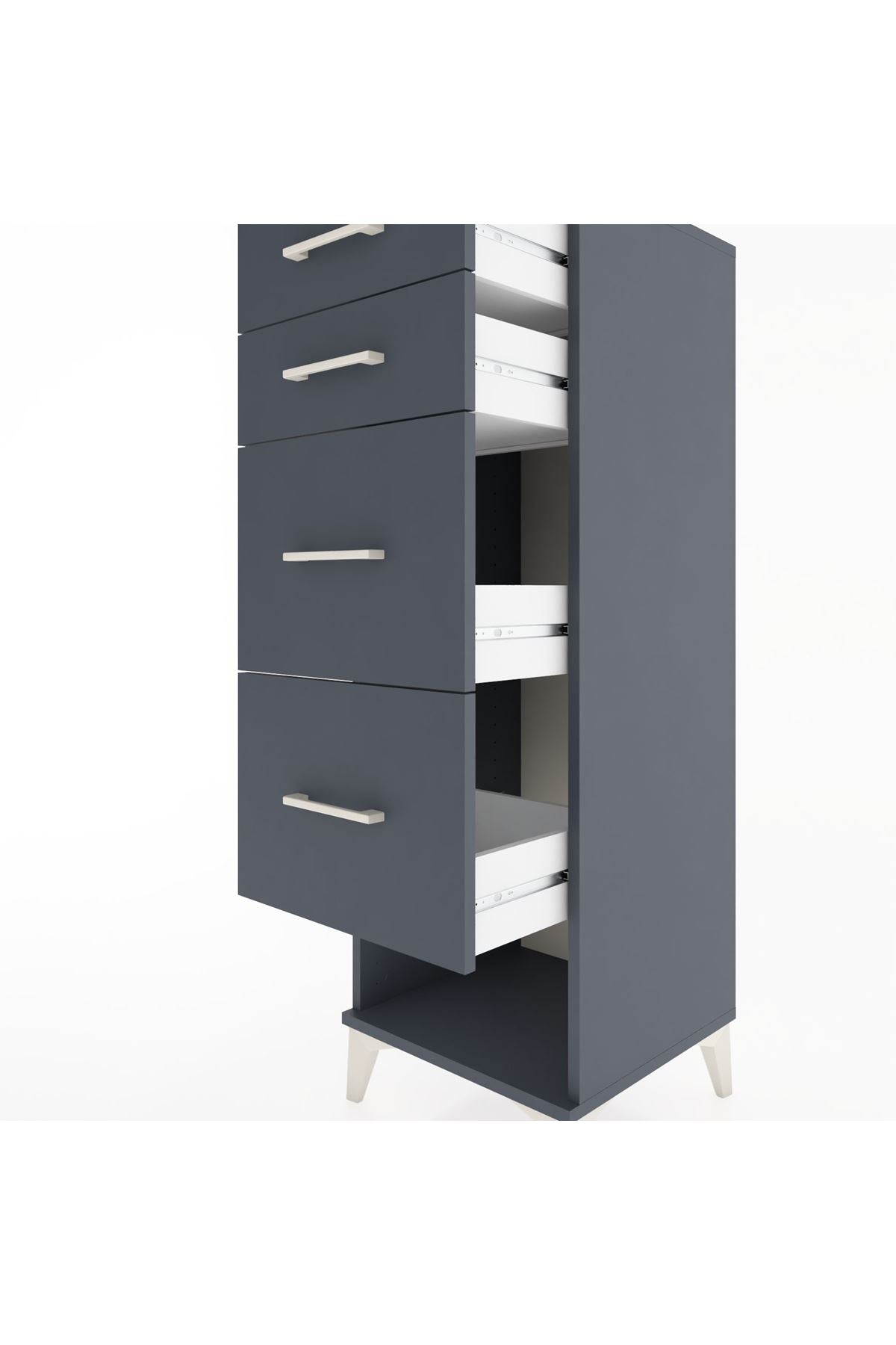 Hyperion Dolap 4 Çekmeceli 44x44x134 Antrasit-Antrasit