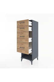 Hyperion Dolap 4 Çekmeceli 44x44x134 Antrasit-Çam