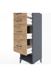 Hyperion Dolap 4 Çekmeceli 44x44x134 Antrasit-Çam