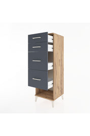 Hyperion Dolap 4 Çekmeceli 44x44x134 Çam-Antrasit