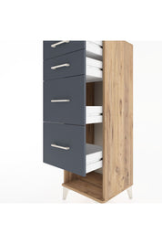 Hyperion Dolap 4 Çekmeceli 44x44x134 Çam-Antrasit