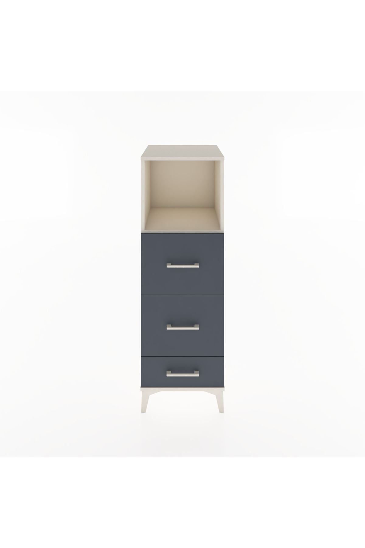 Hyperion Dolap Tek Raflı 3 Çekmeceli 44x44x134 Aytaşı-Antrasit