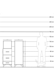 Hyperion Dolap Tek Raflı 3 Çekmeceli 44x44x134 Aytaşı-Antrasit