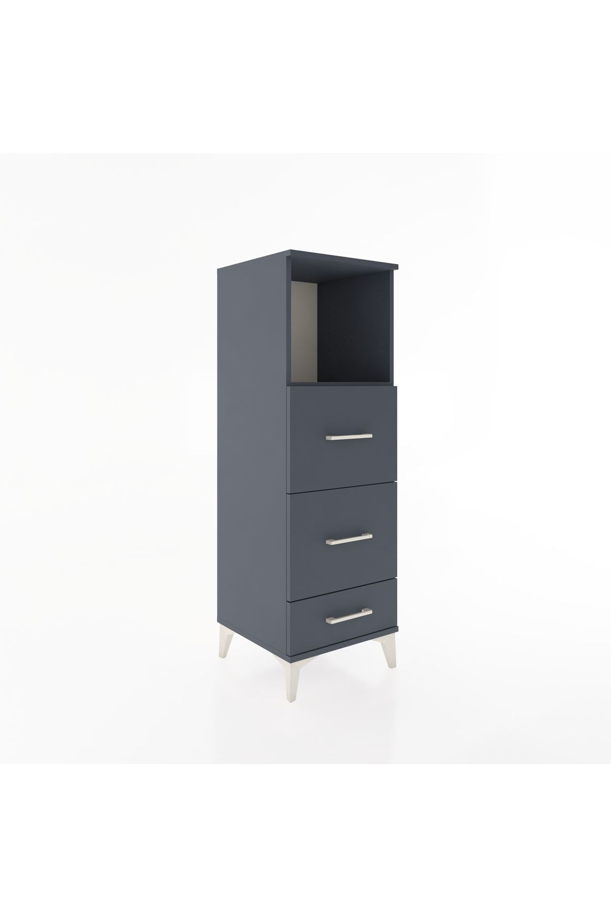 Hyperion Dolap Tek Raflı 3 Çekmeceli 44x44x134 Antrasit-Antrasit
